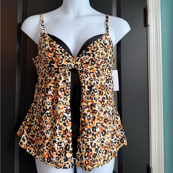 Leopard Print Tankini Top - Picture 1 of 3
